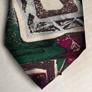Cabralli Mens Formal Necktie 55"Lx3.50"W Multicolor(‎ Teal Green Gold Purple)